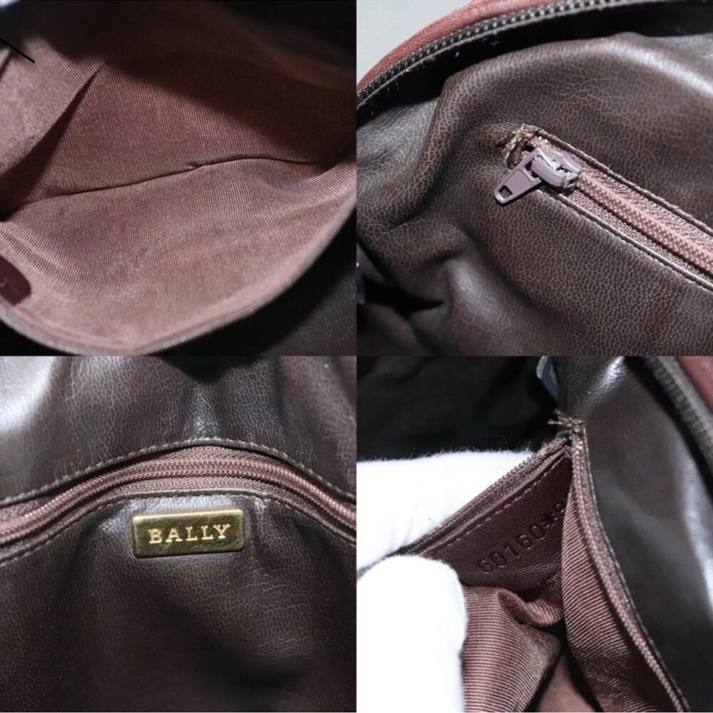 BALLY Elegant Brown Woven Suede & Leather Satchel w/Gold HDW, Chain & Tassel EUC - Picture 12 of 12